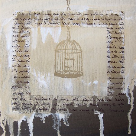 k llamas painting bird cage painting