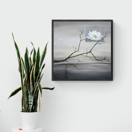 water lily painting canvas print by kristin llamas