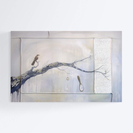 mockingbird large painting by Nashville artist Kristin Llamas