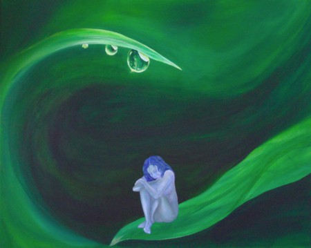 Original contemporary painting by Kristin Llamas titled Morning Dew