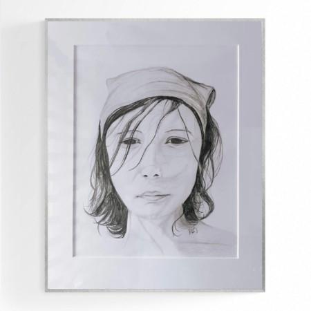 pencil drawing of girl by artist Kristin Llamas